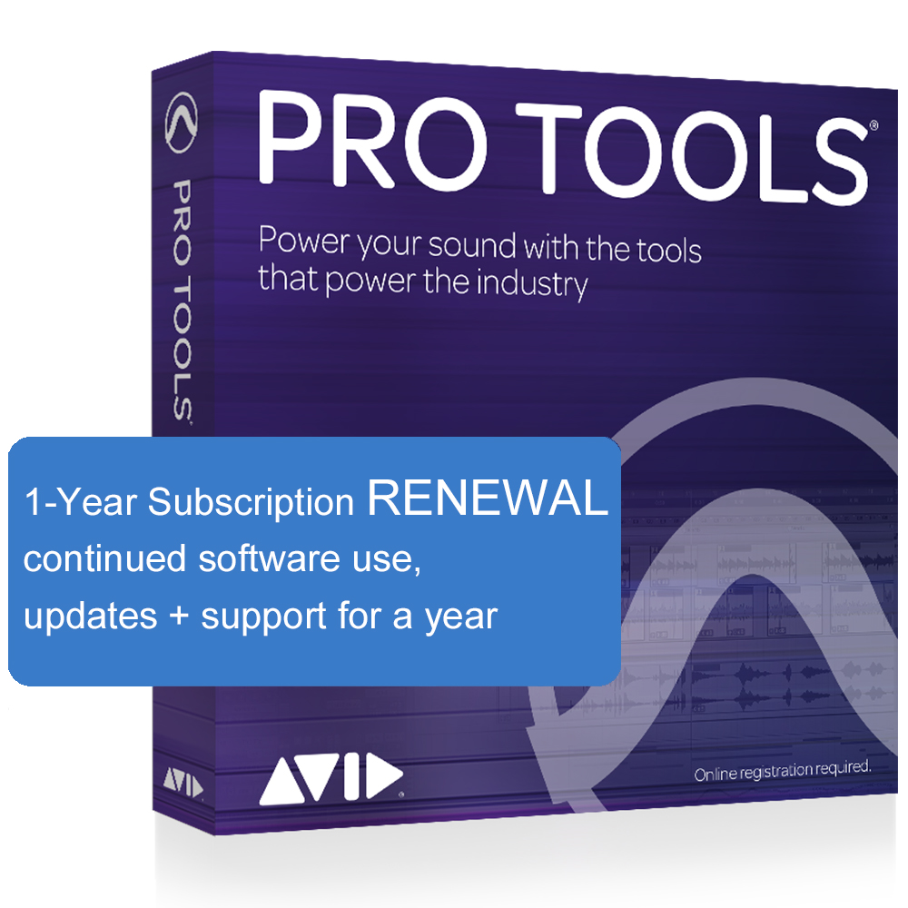 Avid Pro Tools 1-Year Subscription RENEWAL continued software use, updates + support for a year